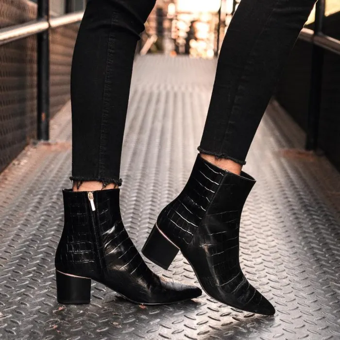 Thursday Boots Booties Luna Black Croco 8211 Women Thursday Boots Booties Luna Black Croco 8211 Women