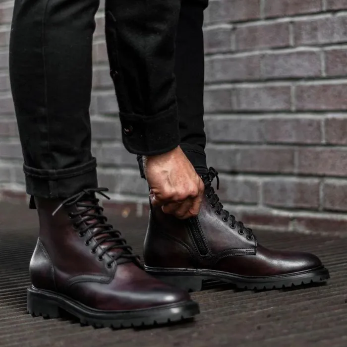 Thursday Boots LaceUp Stomper Black Cherry 8211 Men Thursday Boots LaceUp Stomper Black Cherry 8211 Men