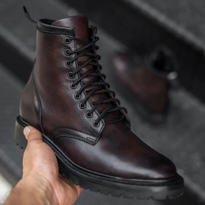 Thursday Boots LaceUp Stomper Black Cherry 8211 Men Thursday Boots LaceUp Stomper Black Cherry 8211 Men