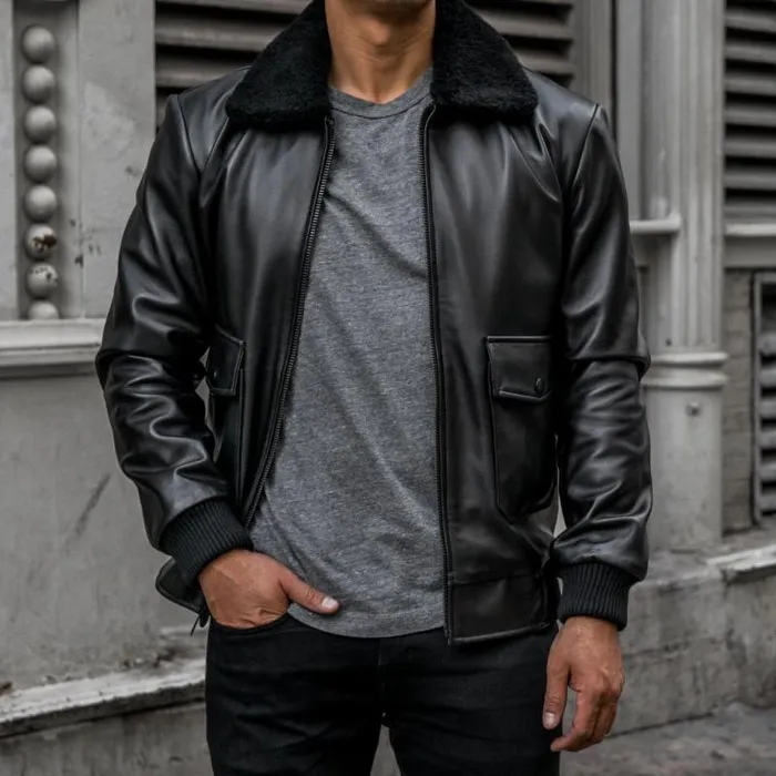 Thursday Boots Leather Flight Jacket Black 8211 Men