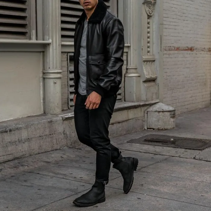 Thursday Boots Leather Flight Jacket Black 8211 Men Thursday Boots Leather Flight Jacket Black 8211 Men