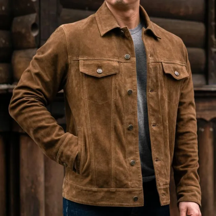 Thursday Boots Leather Suede Trucker Jacket Dusty 8211 Men
