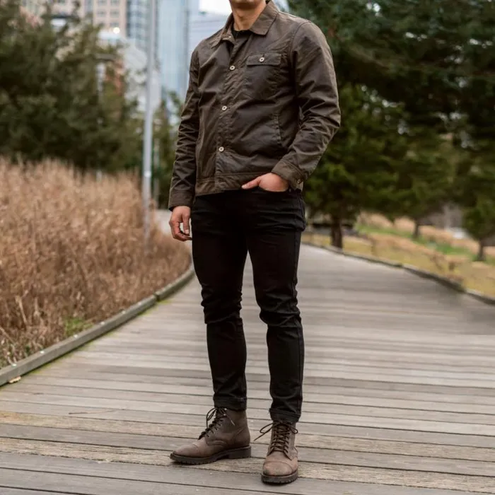 Thursday Boots Leather Waxed Canvas Field Jacket Dark Olive 8211 Men Thursday Boots Leather Waxed Canvas Field Jacket Dark Olive 8211 Men