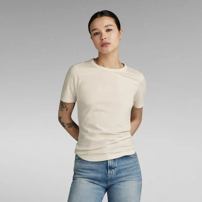 Tops and Tshirts Women GStar RAW Autograph Slim Top Eggnog