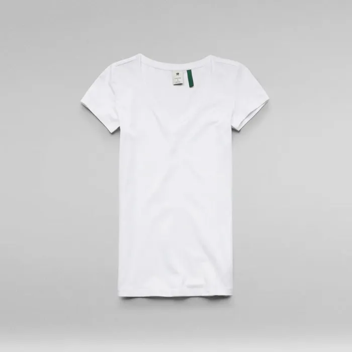 Tops and Tshirts Women GStar RAW Basic VNeck Cap Sleeve TShirt White
