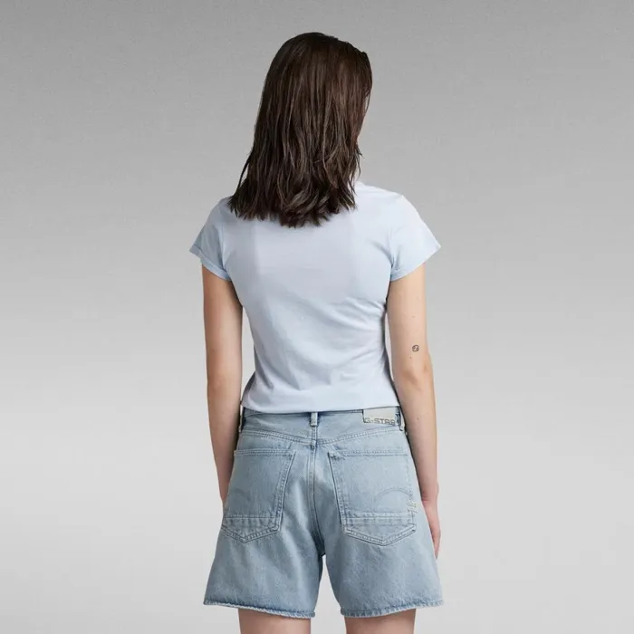 Tops and Tshirts Women GStar RAW Eyben Slim VNeck Top Dark Laundry Blue Garment Dyed