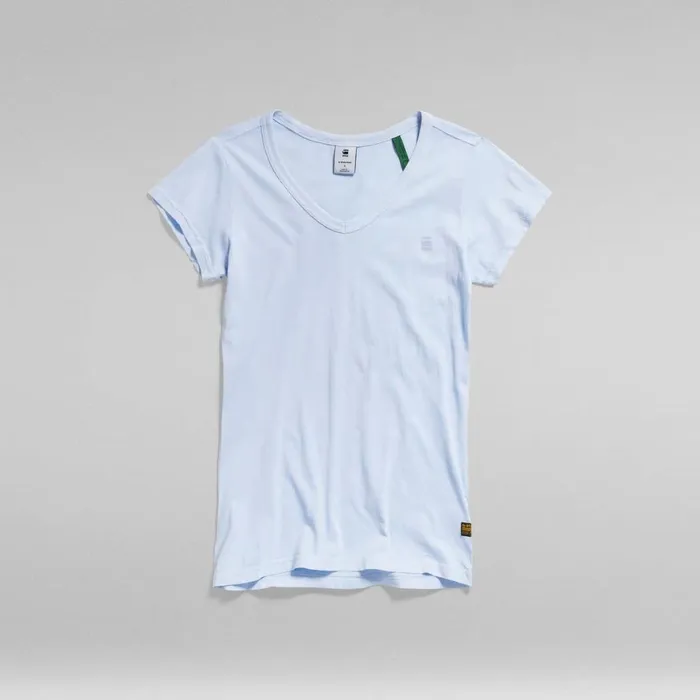 Tops and Tshirts Women GStar RAW Eyben Slim VNeck Top Dark Laundry Blue Garment Dyed