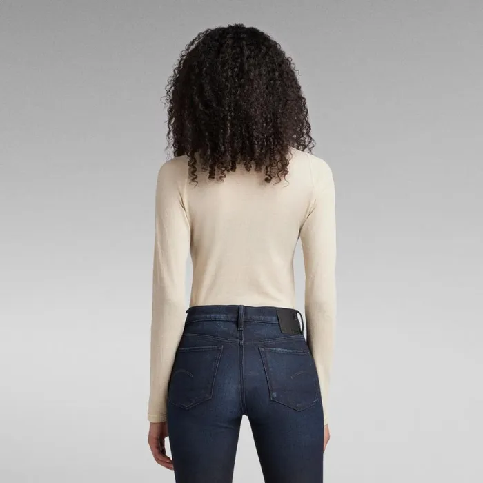 Tops and Tshirts Women GStar RAW Henley Body Slim Top Brown Rice
