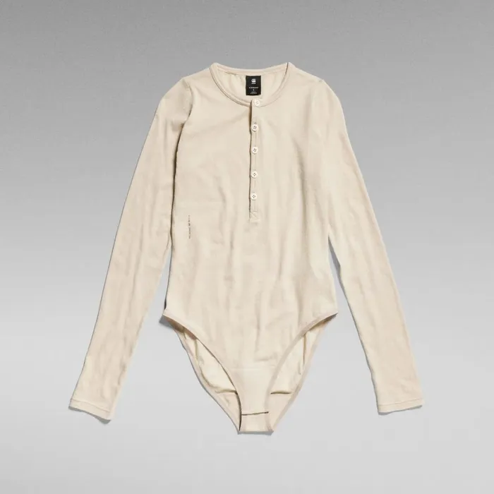Tops and Tshirts Women GStar RAW Henley Body Slim Top Brown Rice
