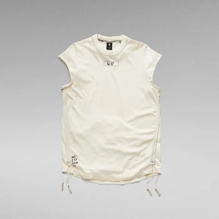 Tops and Tshirts Women GStar RAW Lash Tape Cap Sleeve TShirt Papyrus