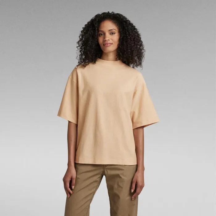 Tops and Tshirts Women GStar RAW Mock Neck Loose Top Ivory Cream