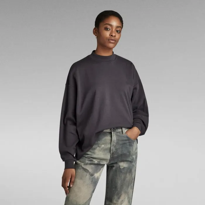 Tops and Tshirts Women GStar RAW Moto Logo XXL Mock Top Shadow