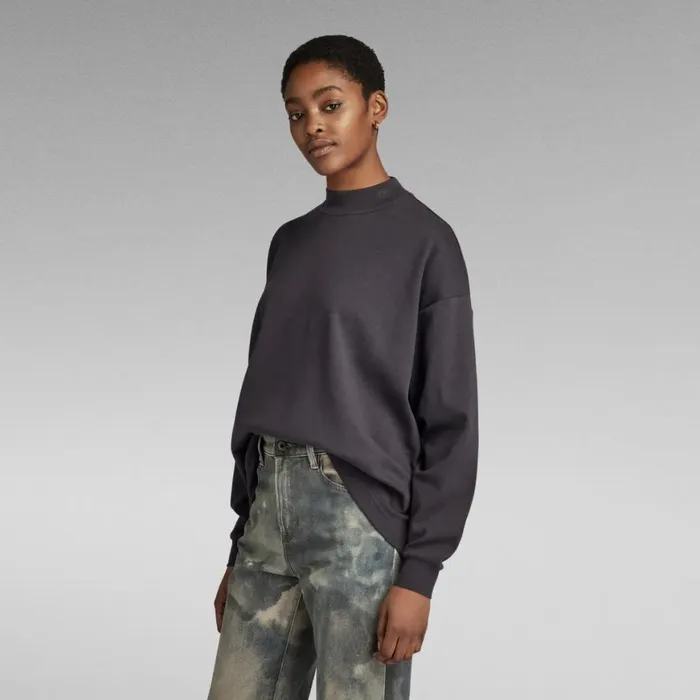 Tops and Tshirts Women GStar RAW Moto Logo XXL Mock Top Shadow
