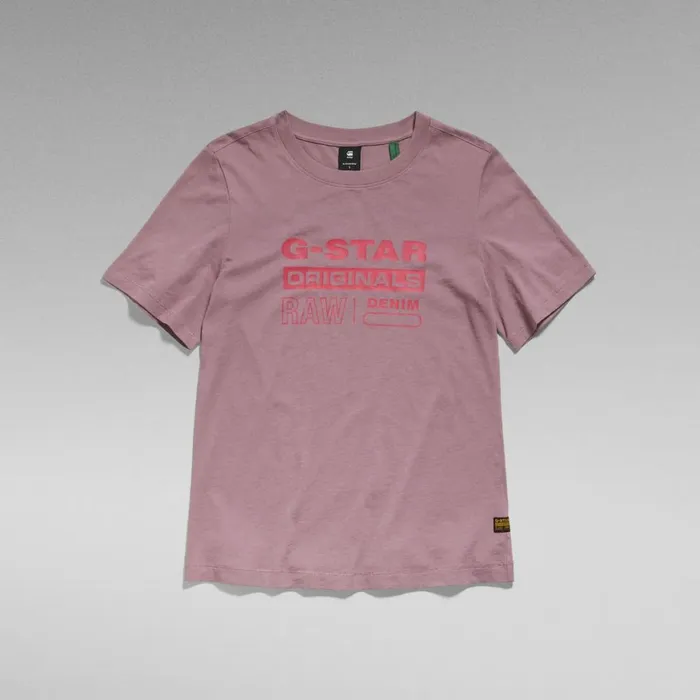 Tops and Tshirts Women GStar RAW Originals Label TShirt Grape Shake