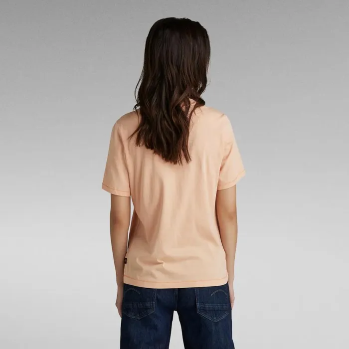Tops and Tshirts Women GStar RAW Originals Label TShirt Peach Nougat