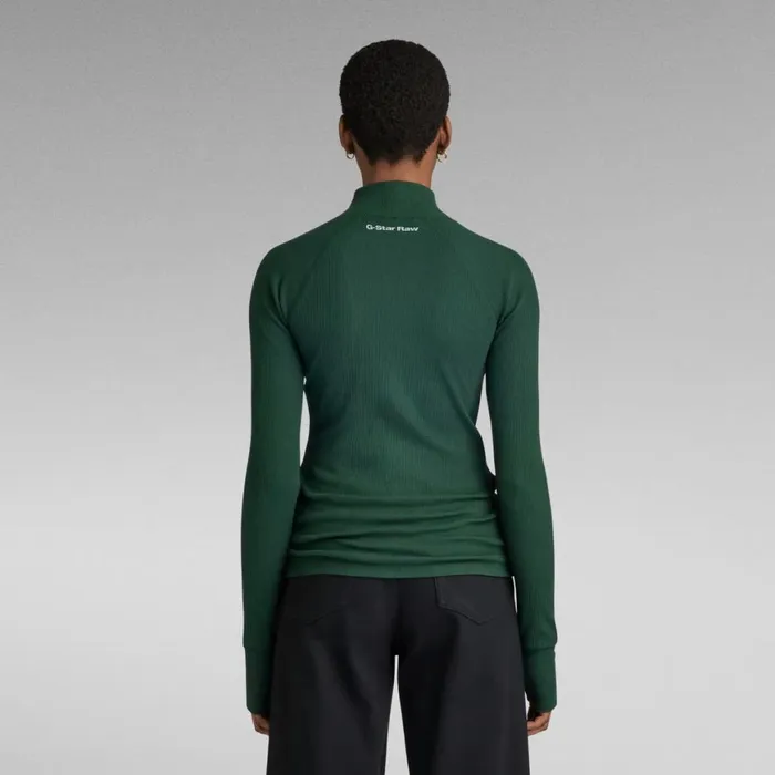 Tops and Tshirts Women GStar RAW Slim Rib Mock Top Laub