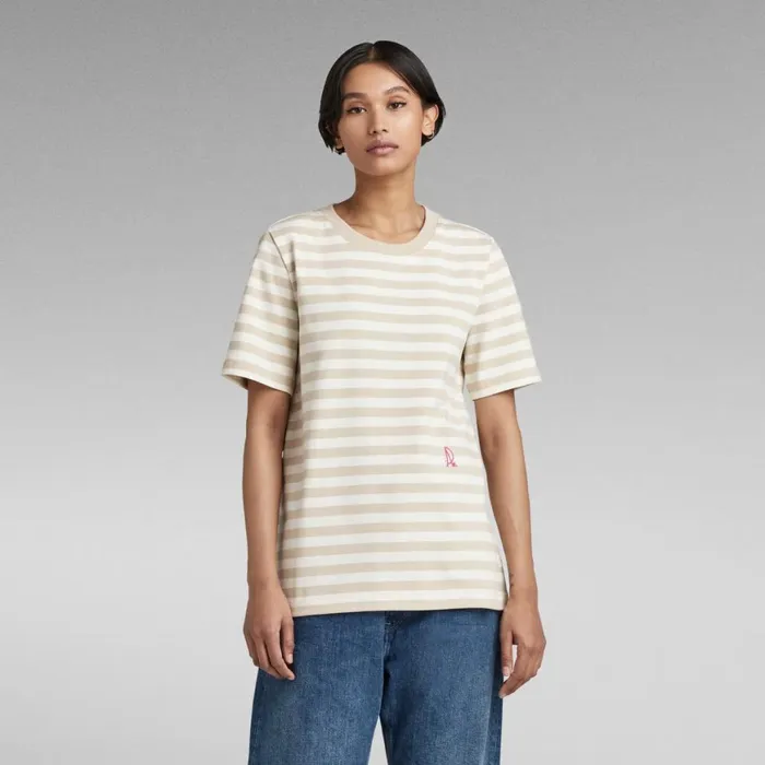 Tops and Tshirts Women GStar RAW Small Raw Graphic Stripe TShirt Papyrusbrown Rice Stripe Tops and Tshirts Women GStar RAW Small Raw Graphic Stripe TShirt Papyrusbrown Rice Stripe
