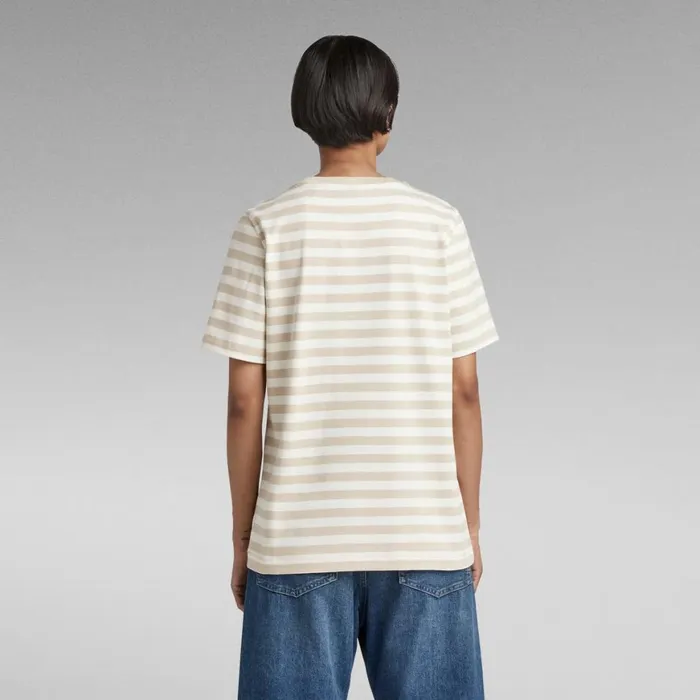 Tops and Tshirts Women GStar RAW Small Raw Graphic Stripe TShirt Papyrusbrown Rice Stripe
