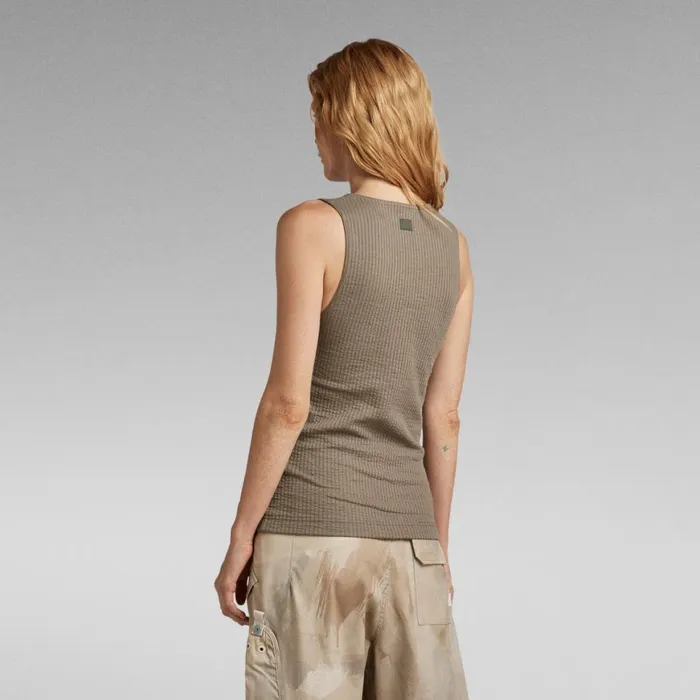Tops and Tshirts Women GStar RAW Tank Top 3D Rib Deep Walnut