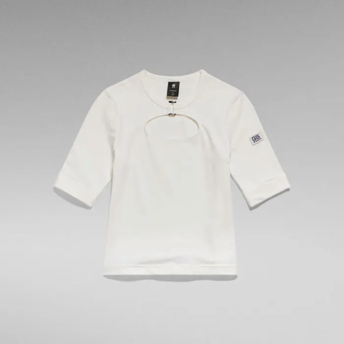 Tops and Tshirts Women GStar RAW Y2K Tee Square Ring Milk