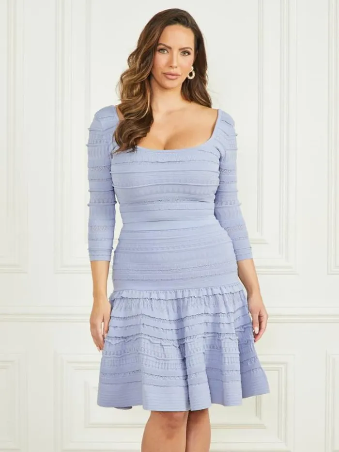 Tops And Sweaters Women Marciano Bethany Sweater Crop Top Dust Light Blue