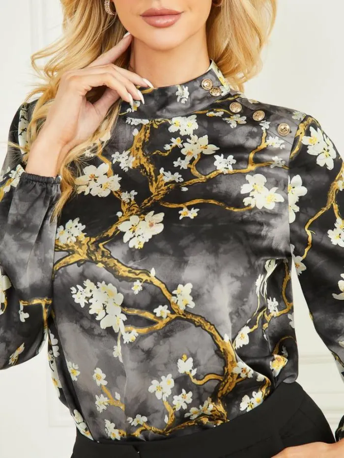 Tops And Sweaters Women Marciano Blossom Blouse Blossom Black Cave Print Tops And Sweaters Women Marciano Blossom Blouse Blossom Black Cave Print