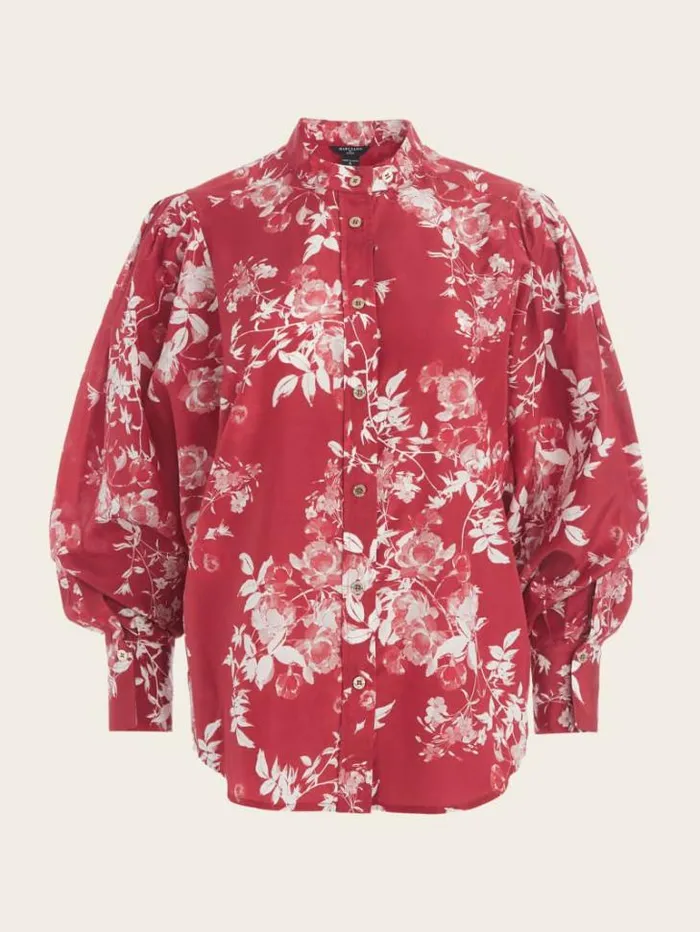 Tops And Sweaters Women Marciano Petal Pose Yvonne Blouse Petal Pose Dark Jam Red Tops And Sweaters Women Marciano Petal Pose Yvonne Blouse Petal Pose Dark Jam Red