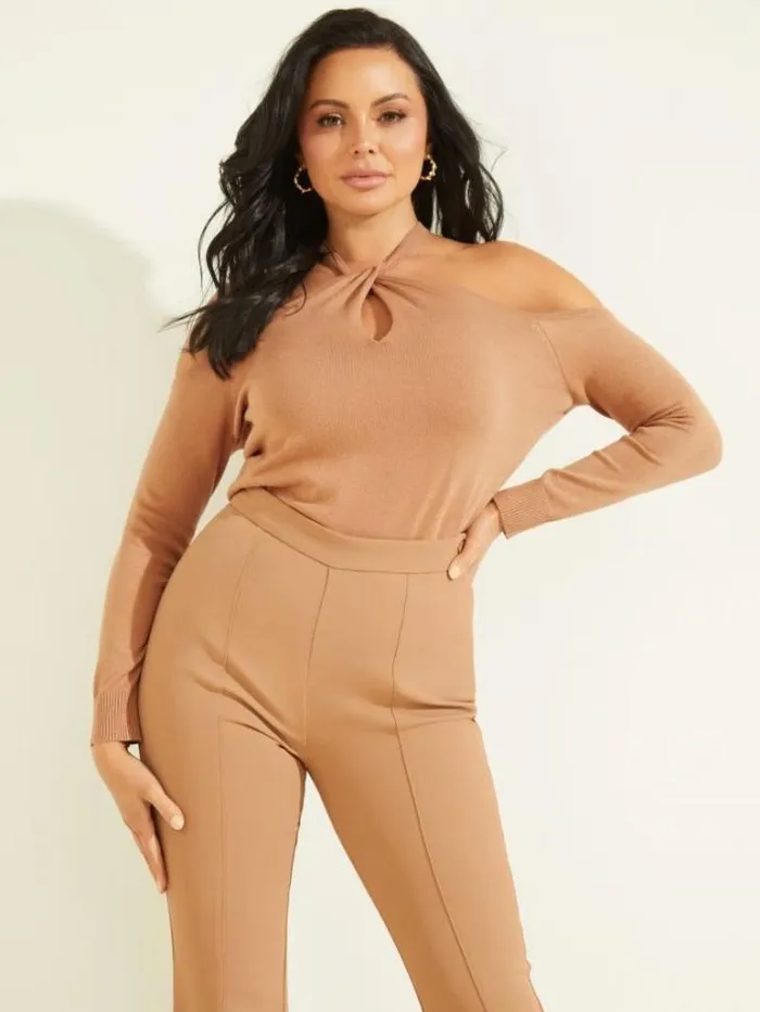 Tops And Sweaters Women Marciano Priya ColdShoulder Sweater Top Shiitake Brown
