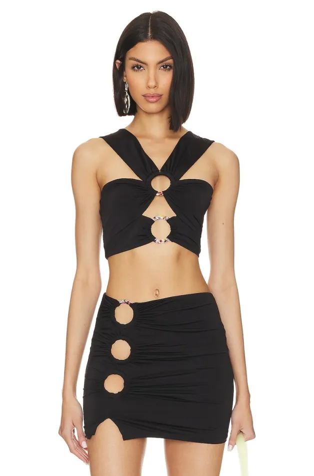 Trinity Crop Top Black Women Lovers and Friends Tops