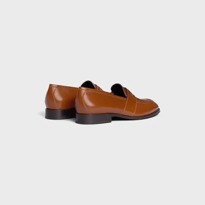 Triomphe Loafer Celine Malaquais In Polished Bullskin Tan Women CELINE LOAFERS AND FLATS