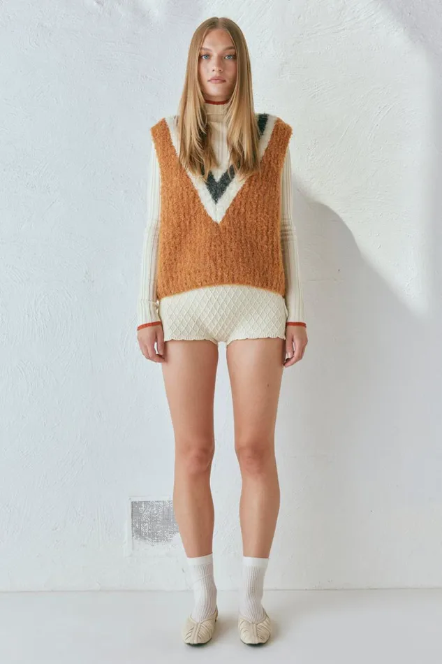 Vests Women VRG GRL Macy Knit Vest Burnt Orange Vests Women VRG GRL Macy Knit Vest Burnt Orange