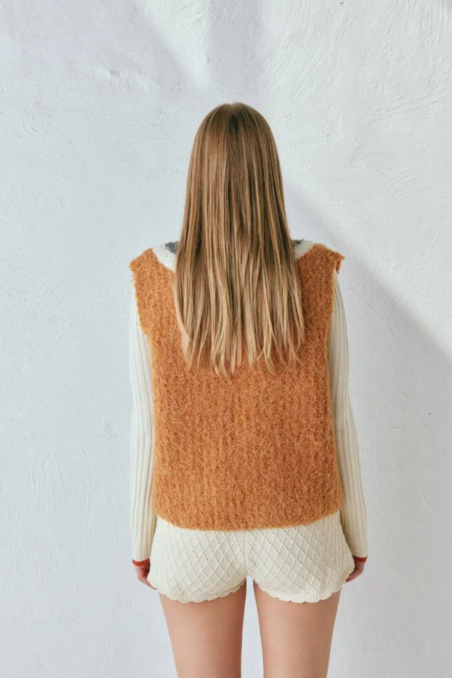 Vests Women VRG GRL Macy Knit Vest Burnt Orange Vests Women VRG GRL Macy Knit Vest Burnt Orange