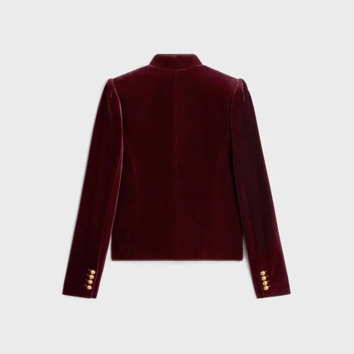 Victorian Jacket In Cotton Velvet Bordeaux Women CELINE JACKETS