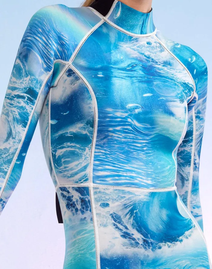 Watercamo Wetsuit 8211 Blue Rainbow Women Cynthia Rowley Surf and Swim