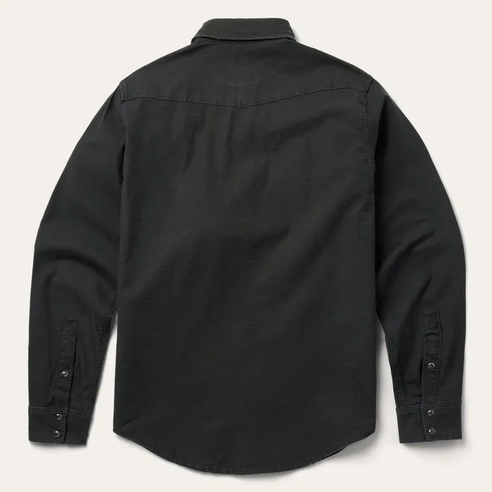 Western Shirts Men Stetson Charcoal Corded Denim Shirt Grey