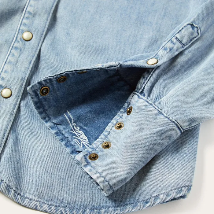 Western Shirts Women Stetson Curved Yoke Western Denim Shirt Blue