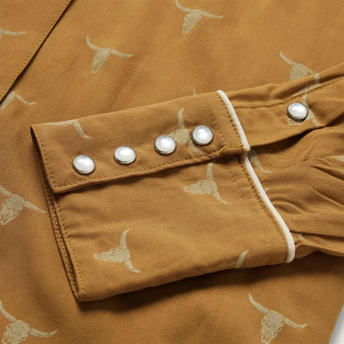 Western Shirts Women Stetson Mojave Longhorn Print Snap Western Shirt Brown