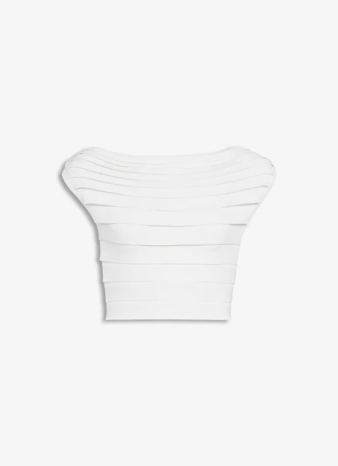 White SCALLOP TOP Women Alaa Tops and Shirts