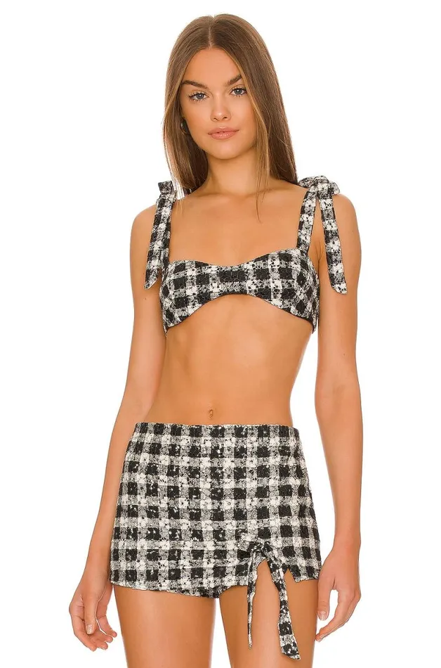 Winnie Bralette Black and Ivory Women Lovers and Friends Tops