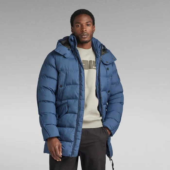 Winter Coats Men GStar RAW GWhistler Padded Hooded Parka Rank Blue