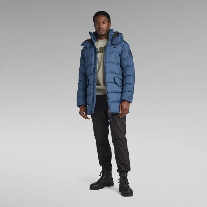 Winter Coats Men GStar RAW GWhistler Padded Hooded Parka Rank Blue