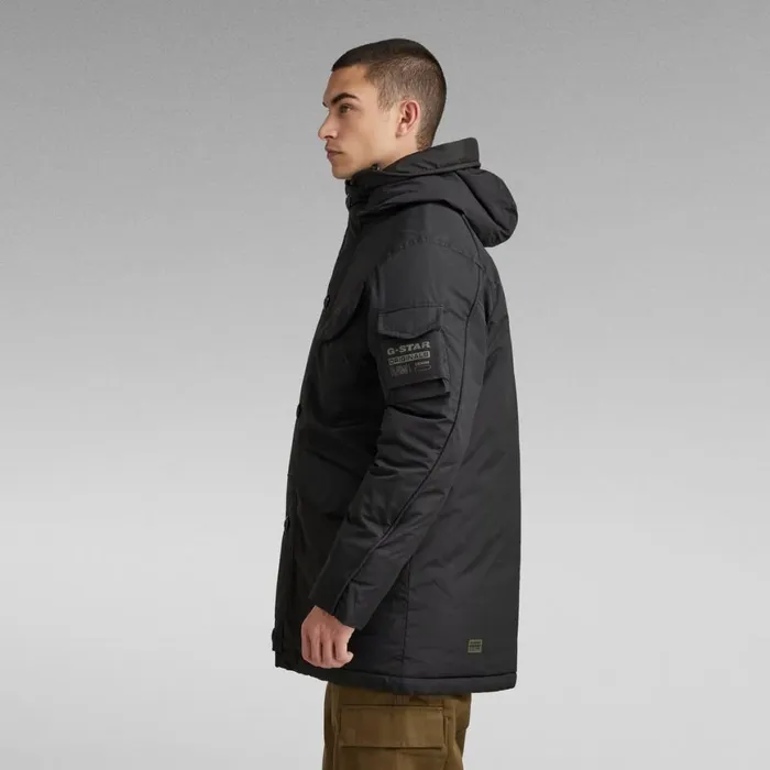 Winter Coats Men GStar RAW Vodan Padded Hooded Parka Dark Black