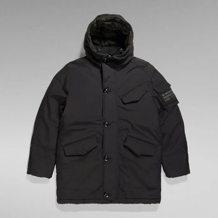 Winter Coats Men GStar RAW Vodan Padded Hooded Parka Dark Black