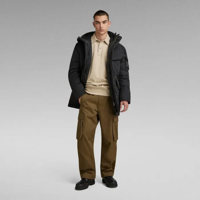 Winter Coats Men GStar RAW Vodan Padded Hooded Parka Dark Black