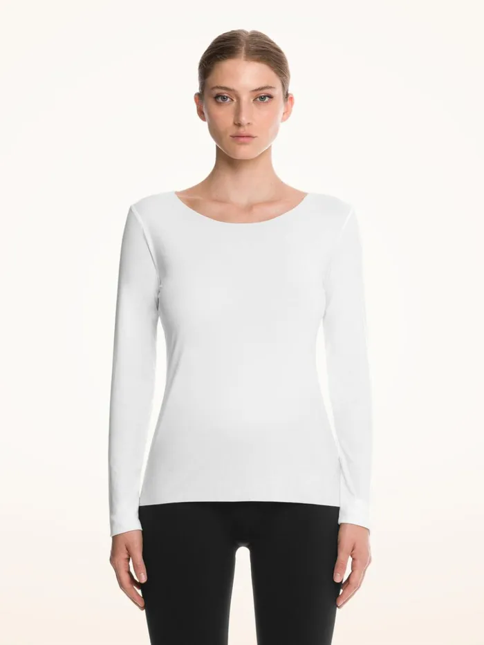Wolford Aurora Pure Pullover White Women Longsleeved Tops