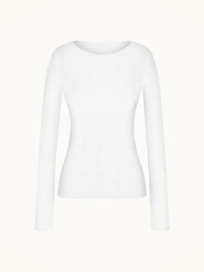 Wolford Aurora Pure Pullover White Women Longsleeved Tops