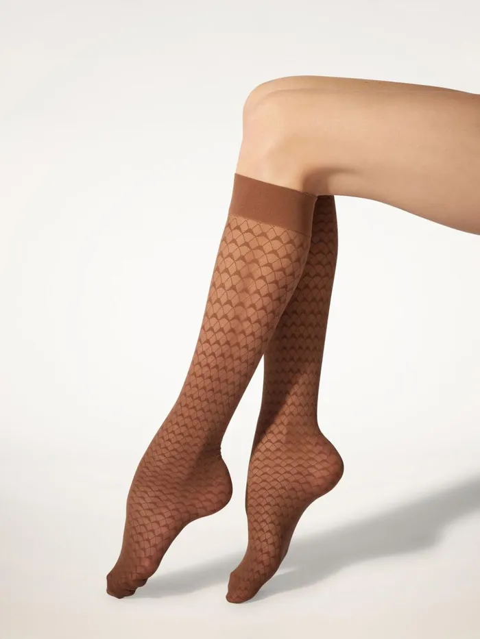 Wolford Graphic Pattern KneeHighs Saba Women ThighHighs and KneeHighs