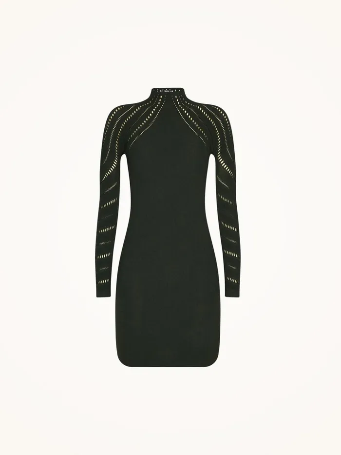 Wolford Holes Effect Dress Deep Green Women Dresses and Skirts