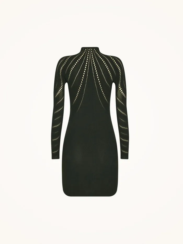 Wolford Holes Effect Dress Deep Green Women Dresses and Skirts