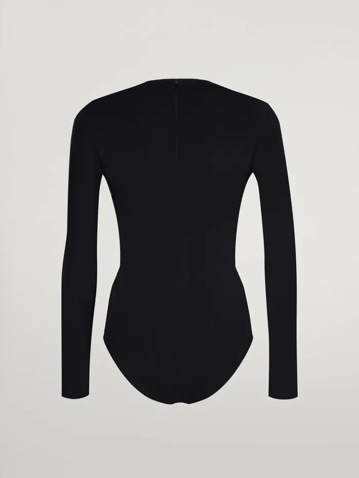 Wolford The V Neck Body Black Women Longsleeve Bodies